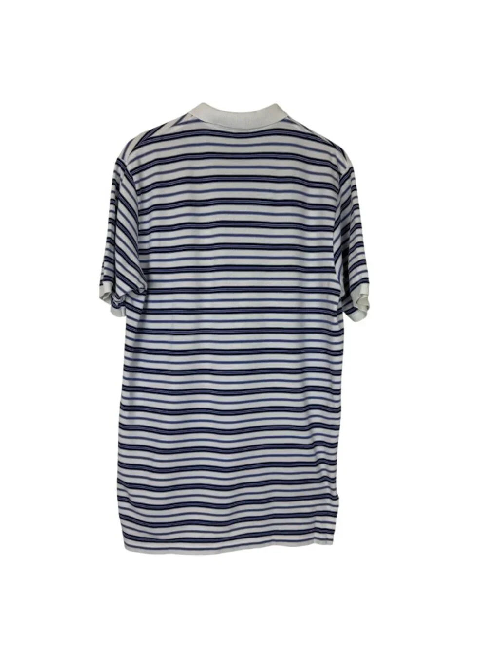 Polo Golf Ralph Lauren Polo Shirt Men L Blue White Striped ¼ Button Pima Cotton